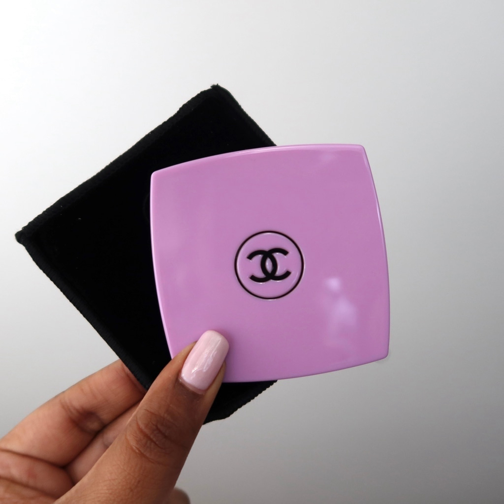 Chanel Pink Compact Mirror with CC Logo